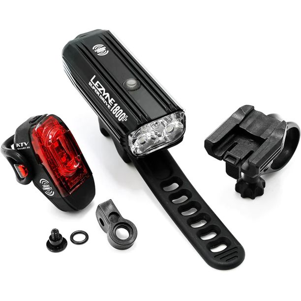 Set Lumini Fata-Spate Lezyne Super Drive 1800 Smart Loaded Kit Negru