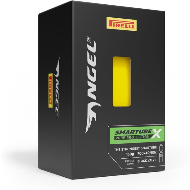 Camera bicicleta Pirelli Angel SmarTUBE X 28/42-622, anvelopa Schrader 42mm galbenă cu valva neagra