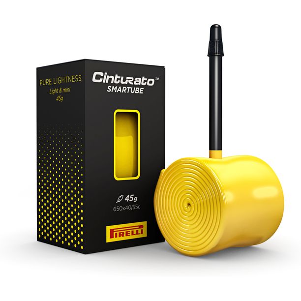 Camera bicicleta Pirelli Cinturato SmarTUBE 40/50-584, Presta 60mm Galben cu valva neagra
