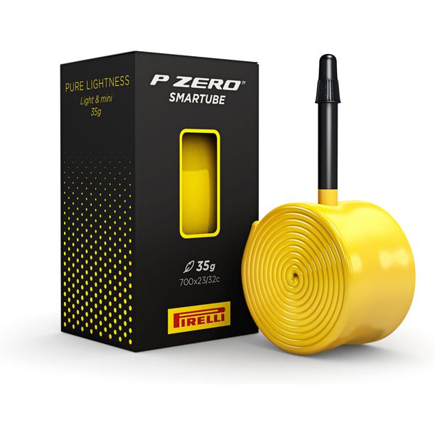 Camera bicicleta Pirelli P Zero SmarTube 23/32-622, Presta 80mm Galben cu valva neagra