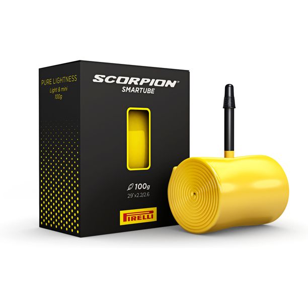 Camera bicicleta Pirelli Scorpion SmarTUBE 59/70-622, Presta 42mm Galben cu valva neagra