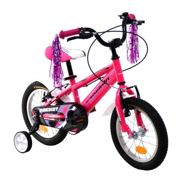 Bicicleta Copii cu Roti Ajutatoare Capriolo Rocket 14 Roz