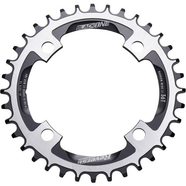 Placa pedalier Reverse Chainring 104mm 36T Narrow-Wide Negru-Argintiu
