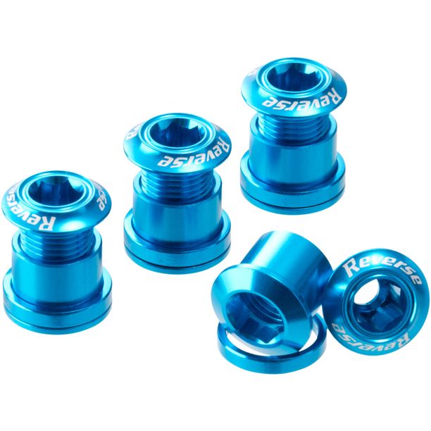 Set 4 suruburi angrenaj Reverse Chainring Bolt Albastru