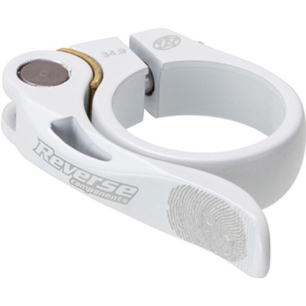 Colier Bicicleta Reverse Long Life Ø34,9mm alb