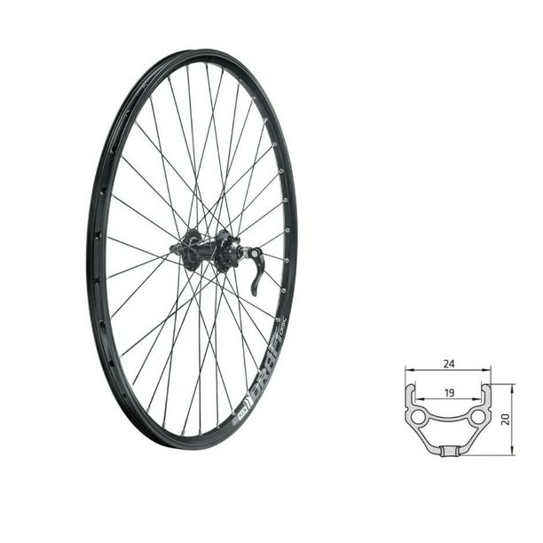 Roata Bicicleta Fata Disc KLS Draft 26 Negru