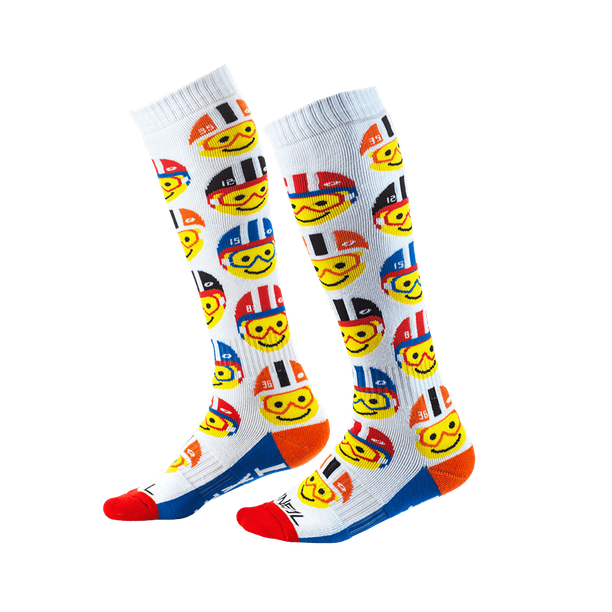 Sosete Ciclism O'Neal PRO MX Youth Emoji Racer, Alb - Unisize