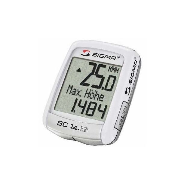 Kilometraj Bicicleta Sigma BC 14.12, cu fir, alb