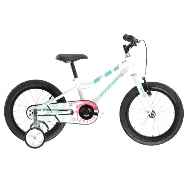 Bicicleta Copii cu Roti Ajutatoare Junior Kross Mini 3.0 16 Alb