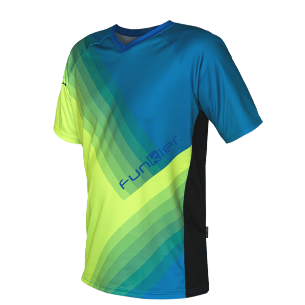 Tricou Ciclism Tehnic Funkier Termoli Enduro S/S, Fluor Yellow/Blue