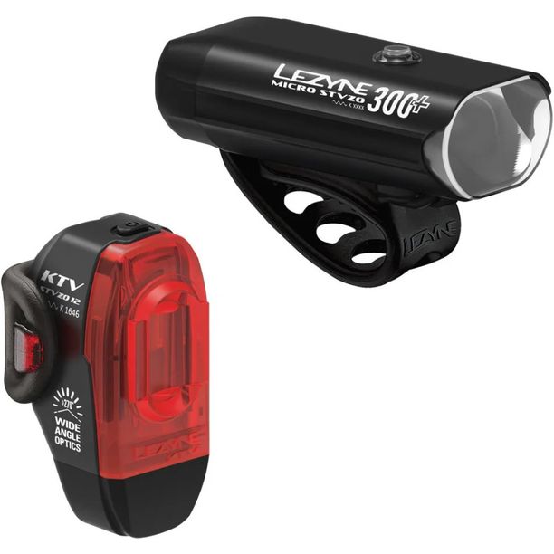 Set Lumini Fata-Spate Lezyne Micro Drive 300 Plus STVZO si KTV Drive STVZO