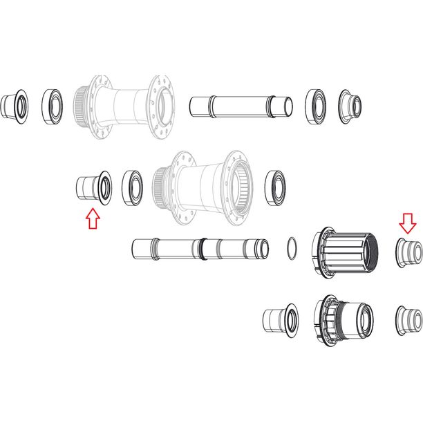 Set Capac pentru ax roata spate Zipp 176, Frana Disc cu blocare centrala si eliberare rapida